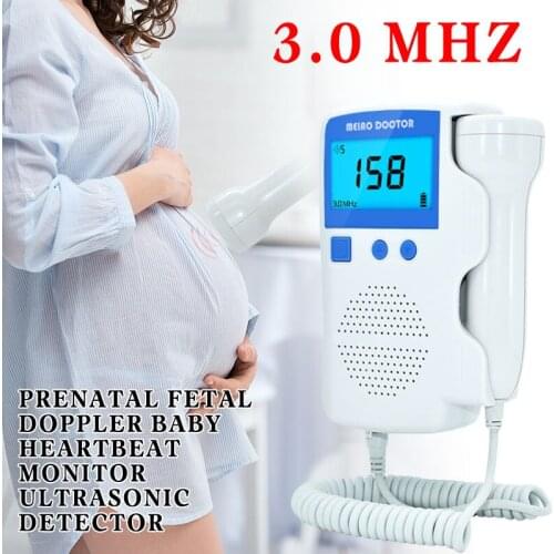 3.0MHz Fetal Doppler LCD Display Baby Sound Heartbeat Monitor Ultrasound Fetus Heart Rate Detector for Pregnant No Radiation