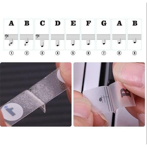 Piano Sticker Transparent Piano Keys Electronic Keyboard Key Sticker Piano Stave Note Sticker For Key Music Decal