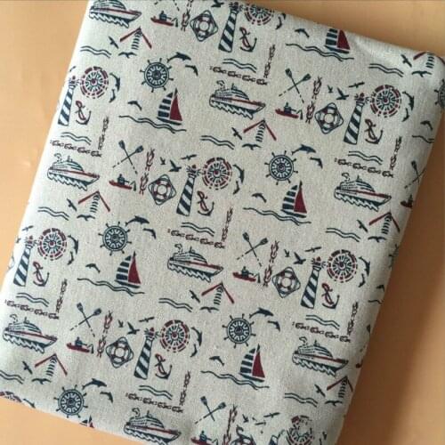 Cartoon Printing Cotton and Linen Fabric 100% Pure Cotton Linen Fabric DIY Sewing Canvas Cloth for Patchwork Textile Tablecloth
