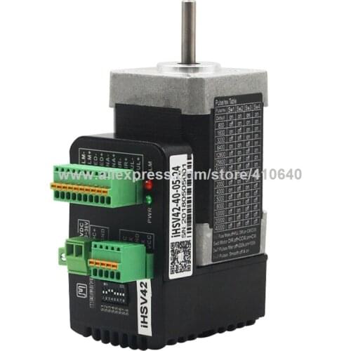 JMC NEMA17 Integrated AC Servo Motor Driver IHSV42-40-05-24 DC24V 4000rpm 1000 Line Encoder 32-bit DSP Chip 1.5 N.m Torque