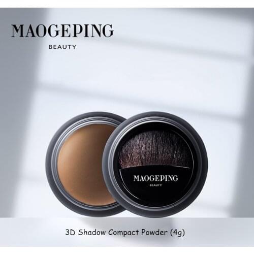 MAOGEPING Beauty 3D Shadow Compact Powder Face Contour Makup Bronzer Mousse Texture V Face Nose Shadow Hairline Powder