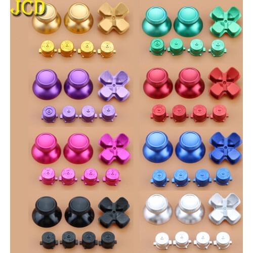 JCD Metal Analog Joystick Grip Caps + Dpad Analogue Bullet Buttons For Sony Playstation Dualshock 4 PS4 DS4 Gamepad Controller