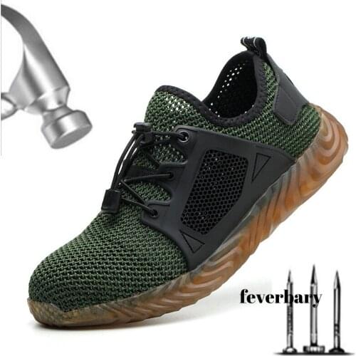 Mens Steel Toe Safety Shoes Work Shoes For Men lightweight Breathable Anti-Smashing Non-Slip