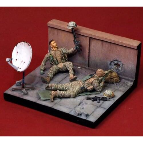 1/35 Resin Figure Building Kit Sniper Team With Base