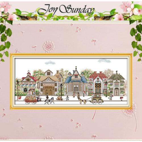 Street View (5) Scenery Painting Counted Cross Stitch 11 14CT Cross Stitch Set landscape Cross-stitch Kits Embroidery Needlework