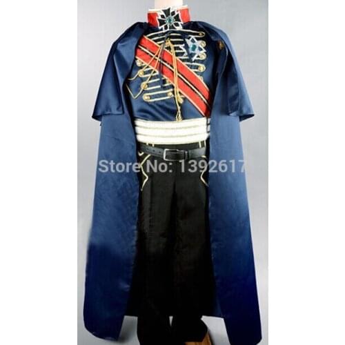 Adult blue/white mens period costume cloak/Medieval Renaissance stage performance /Prince charming fairy tale William /civil war
