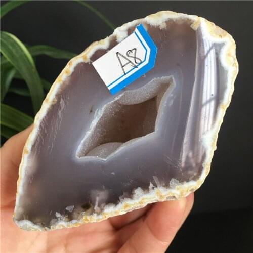 Natural Agate Geode Slice Quartz Crystal Cluster Minerals Reiki Healing Home Decoration