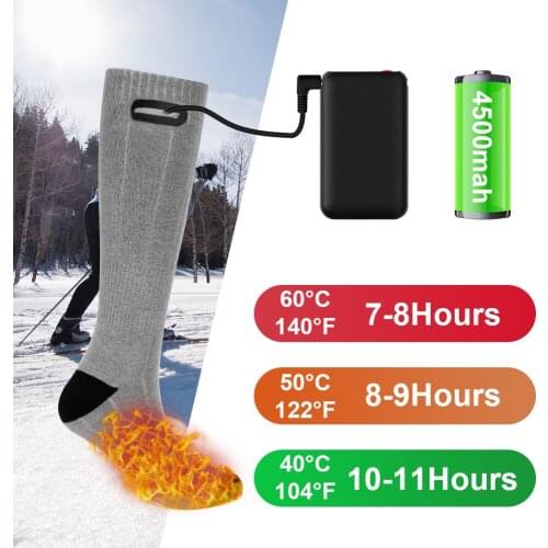 Heating Sock Three Modes Elastic Comfortable Water Resistant Electric Warm Sock Set Winter Warm Outdoor Socks Thermal Socks