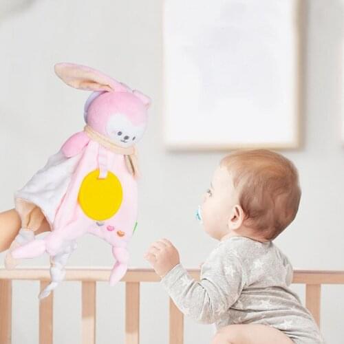 New Baby Rattle Comfort Towel Newborn Sha Sha Sound Paper Multifunctional Plush Bed Hanging Interactive Toy with Infant Teether