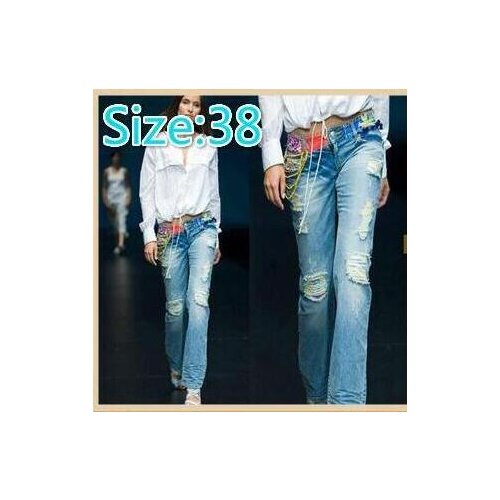 Spanish style casual Sequin print jeans