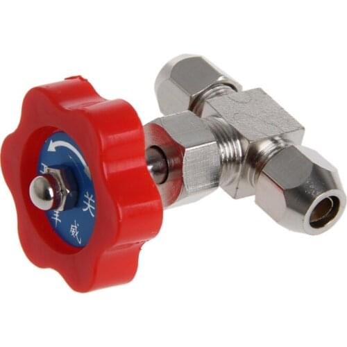 Durable Tube Nickel-Plated Brass Plug Needle Valve OD 6mm/8mm/10mm 4XFB