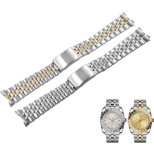 Rolamy 19mm 316L Stainless Steel Hollow Curved End Screw Links Replacement Wrist Watch band Strap Bracelet For Tudor