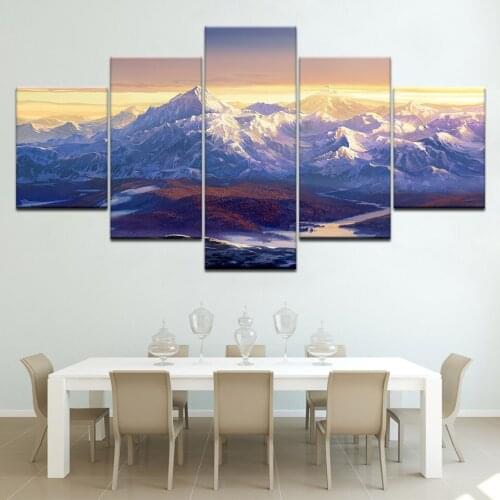 Sunset Snow Mountain Wall Papers Home Decor Canvas Painting for Living Room Wall Modern Pictures Canvas Art Prints Decoration