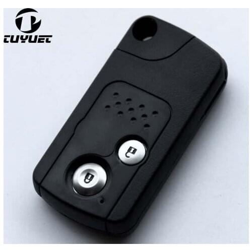REPLACEMENT BLANK FOB CASE FOR HONDA CRV CROSSTOUR 2 BUTTONS SMART CARD SHELL WITH KEY BLADE