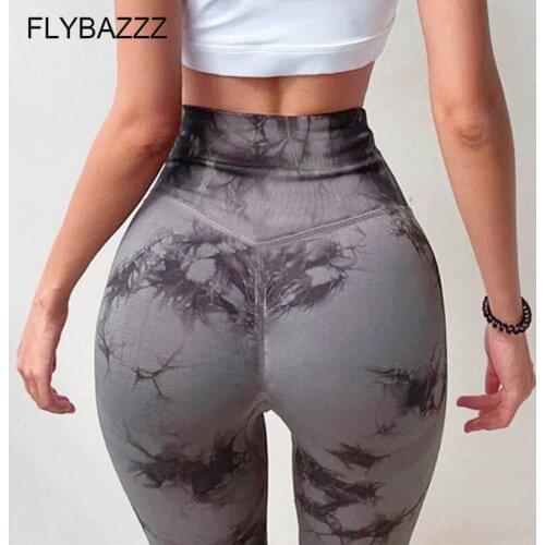 Women Tie-dye Print Yoga Pants Leggings For Fitness Running High Waist Sports Legging Stretch Tights Womens Pants Plus Size 3XL