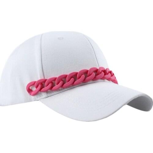 066F Vintage Sunhat in Street Style with Chains Wide Brim Cap in Bright Candy Color Suitable for Unisex Women Men