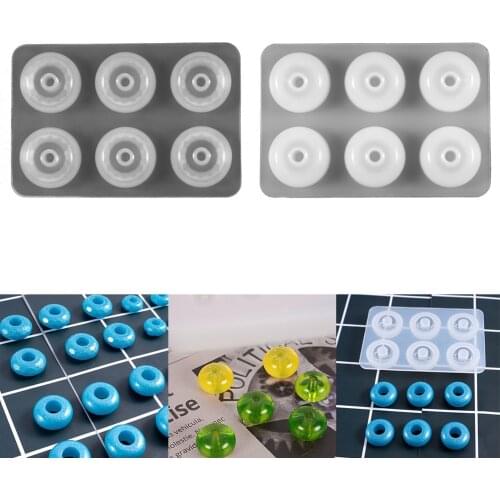 2 Styles 12mm 16mm Flat Ball Beads with Hole Silicone Mold for DIY Jewelry Making Epoxy Resin Silicone Mould Handmade Crafts