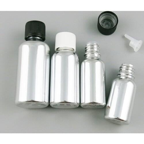 200 x 5ml 10ml 20ml 30ml 50ml 100ml Refillable SilverGlass Bottle With Childproof Lids 1OZ Glass Cosmetic Container