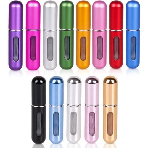 5ml Mini Refillable Perfume Bottle With Spray Pump Portable Empty Cosmetic Containers Spray Atomizer Bottle Aluminum Travel Size