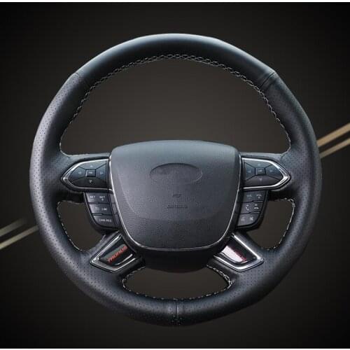 Car Braid On The Steering Wheel Cover for Ford Taurus 2016 2017 Hand-Stitch Auto Braiding Covers Car-styling Interior Accessory