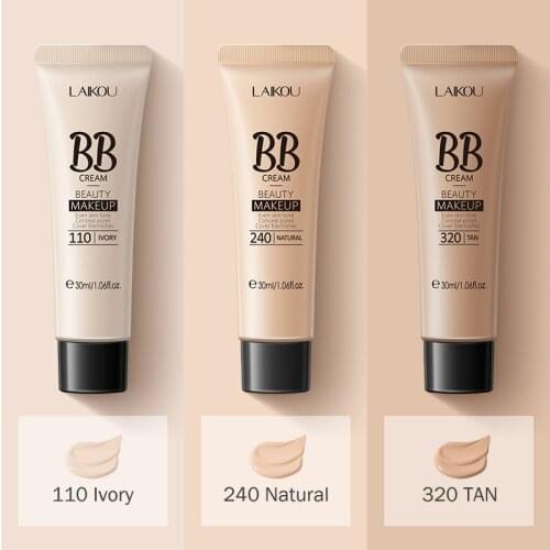 30ml BB Cream Moisturizing Concealer Oil-control Waterproof Brighten Skin Tone Liquid Foundation Face Makeup Cosmetics TSLM1