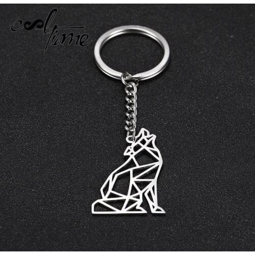 COOLTIME Stainless Steel Animal Key Chain Wolf Key Chain Jewelry Men and Womens Anniversary Gift Nightmare Before Christmas