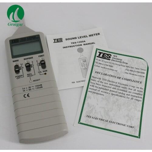 TES-1350A Digital Sound Level Meter Sound Analyzer Frequency Range 31.5Hz to 8KHz