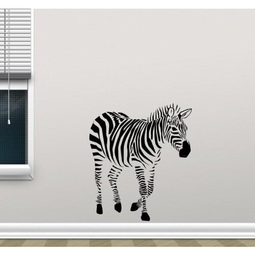 Wild Animal Kids Room Decoration Zebra Home Decor Vinyl Art Removable Poster Mural Beauty Decals Wall Sticker LX235