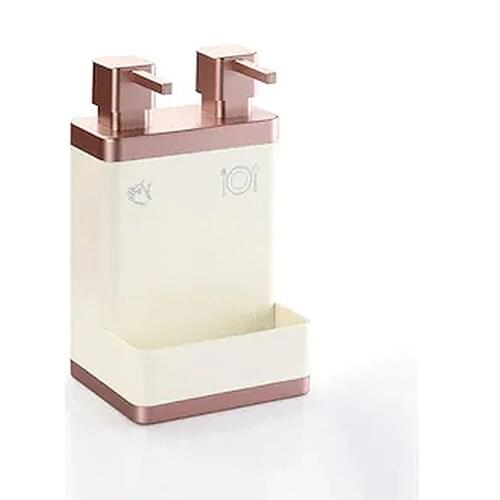 Double liquid soap dispenser acrylic dish sponge holder kitchen bathroom accessories 3 colors option