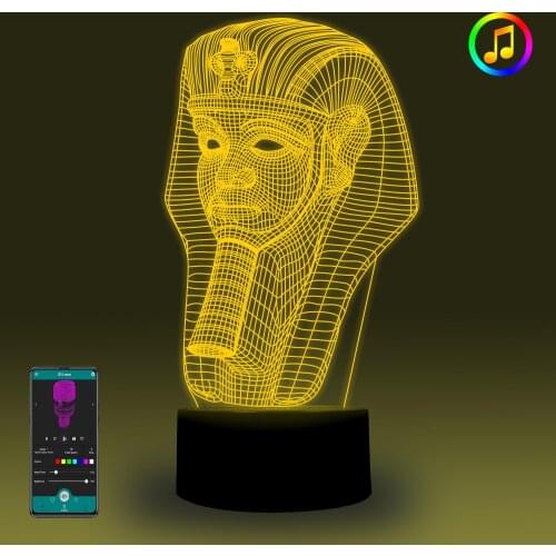 Egyptian Pharaoh Night light Touch/Remote/Smart App Control 3D illusion Lamp Eiffel Tower 7&16M Colors Room Decoration