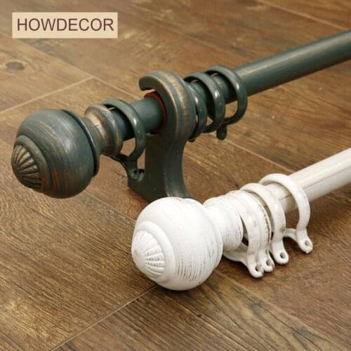 European retro mute rome rod single and double pole thick aluminum alloy decorate punch curtain track rod
