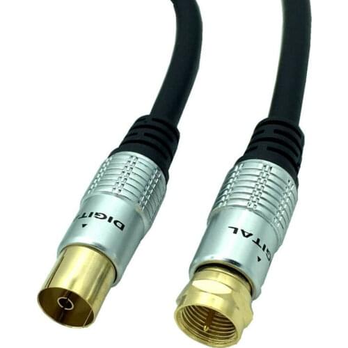 9.5mm Female to F type Male Coaxial TV Satellite Antenna Cable 0.3m