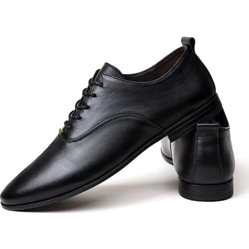 Dress high 2020 sneakers Sneaker shoes heel trending male leather wear black men Mens formal loafers zapatos genuine shoe mens