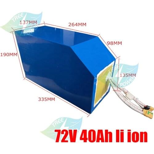 Irregular 72v 40Ah lithium battery pack li ion for electric bike 5000w scooter kit golf cart with 72v bms + 5A charger