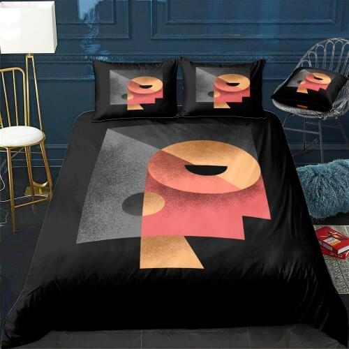 Geometric Face Bedding Set For Bedroom Soft Bedspreads For Double Bed Home Duvet Cover Quality Quilt Cover+Pillowcasex2