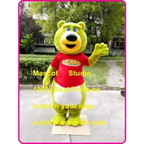 Green Bear Mascot Costume Suit Cosplay Party Game Dress Outfit Halloween Adult