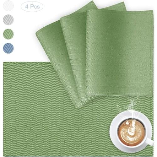 VCVCOO Placemat Washable Polyester Fabric Place Mat Stain-Resistant Dining Cup Coaster Pad Heat Resistant Cloth Kitchen Tablemat