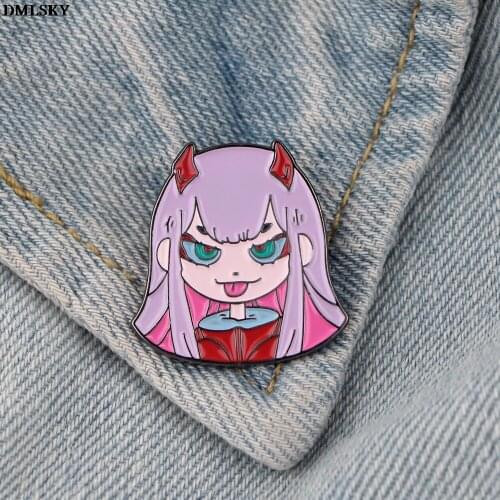 M4775 DMLSKY Cartoon Girls Brooch Metal badge Women and Men Enamel Pins Clothes Brooches Shirt Collar Pin Gifts