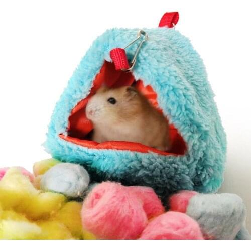 Little Pet Hamster Cage Plush Nest Squirrel Ferret Rat Cotton Bed Small Pet Warm House Small Animal Room Hamster Accessories
