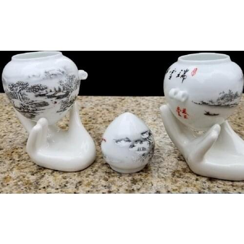 Thrush sparrow bird cage bird food cans ceramic cup cylinder top glaze cup