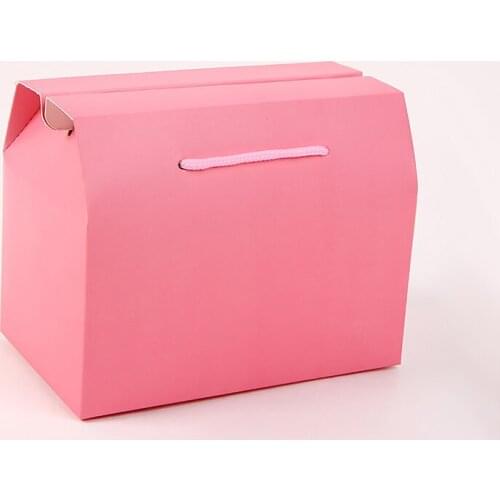 Multi Color Paper Candy Boxes With Handle Snack Cookie Chocolates Gifts Box For Wedding Birthday Party Decoration Packing Boxes