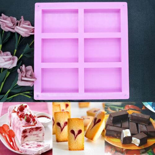 NOT AS LONG diy silicone mold 6 grid large rectangular cube mold baking mirror epoxy resin mold making creative household goods