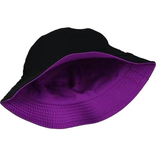 2021 New Bucket Hat Sun Block Reversible Design Cotton Solid Color Solid Color Hat for Outdoor