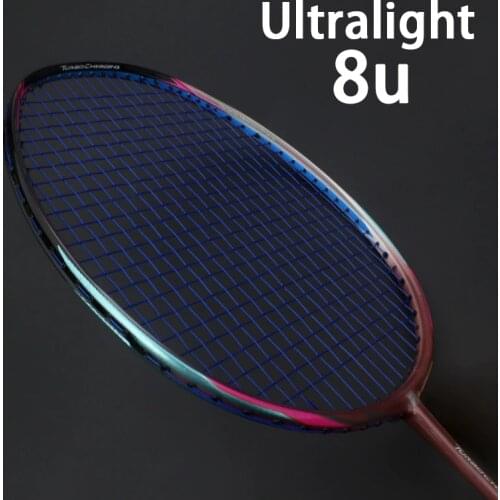 Professional Ultralight 8U 65g Carbon Fiber Badminton Racket String Bags Raquette Sport Light Rackets Z Speed Force Padel
