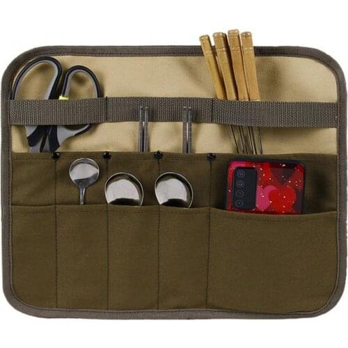 Rectangle Outdoor Camping Cookware Holder Hanging Folding Tableware Storage Bag Waterproof Camping BBQ Tableware Storage Bag