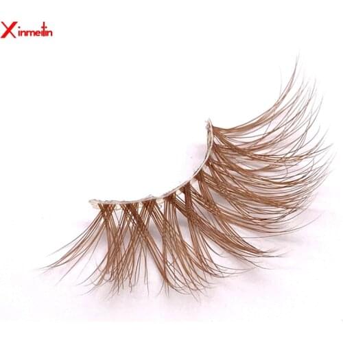 New 3D mink lashes wholesale makeup Colored eyelashes natural long individual thick fluffy dramatic volume soft false eyelashes