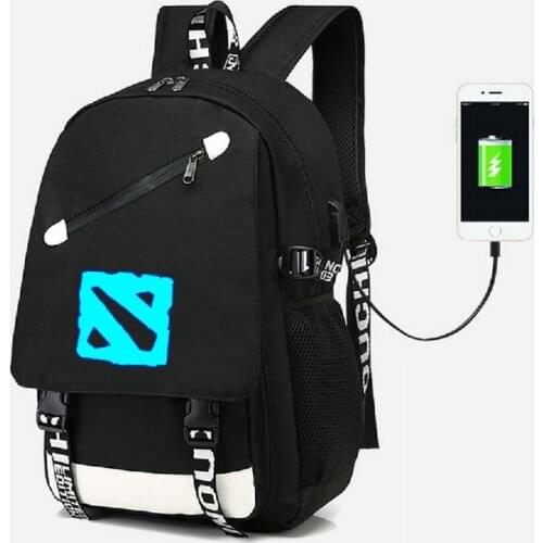 DOTA2 1D SCP Backpack With USB Port Bag Shoulder travel School Bag USB Fashion teenagers Casual Laptop bag