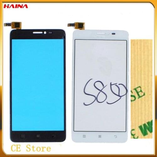 Phone touch panel front glass lens For Lenovo S850 S850T touch screen digitizer sensor touchscreen Parts +3M Tape