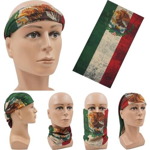 Retro Nostalgic Mexican Flag Face Mask Bandana Scarf Mexico Souvenirs Cheap Wholesale Drop Shipping Womens Headwear Headband