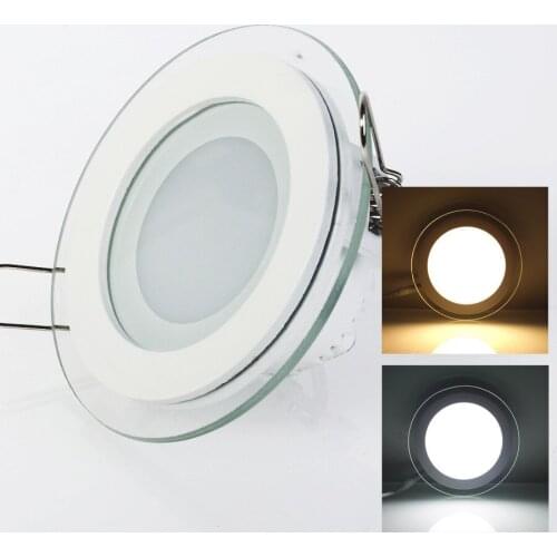 LED Panel Light Round Glass Panel Downlight 6W 9W 12W 18W Ceiling Recessed Lights SMD 5730 LED Panel Lamps AC85-265V